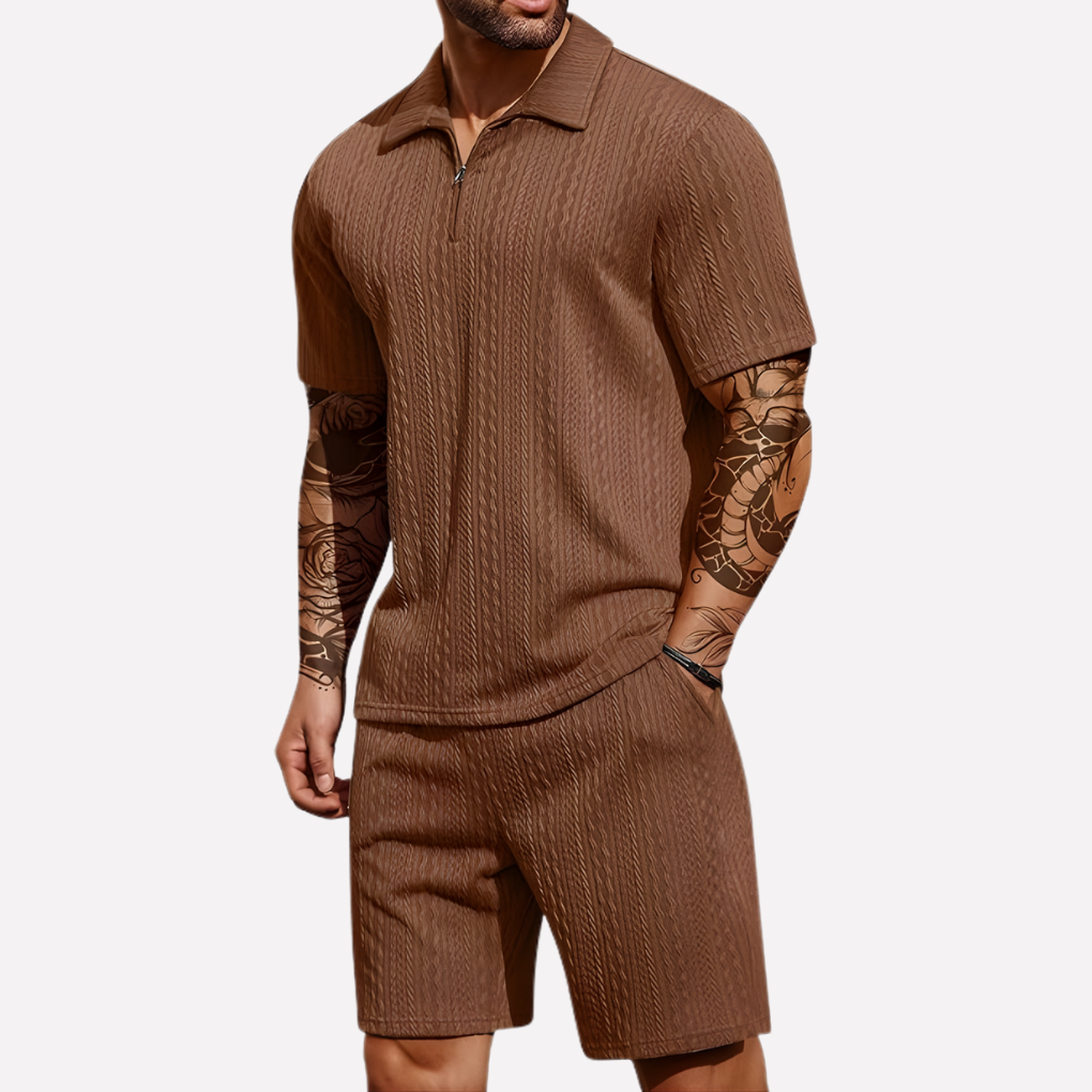 Davy | Men's Casual Polo Shirt & Shorts Twinset