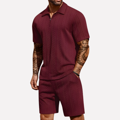 Davy | Men's Casual Polo Shirt & Shorts Twinset