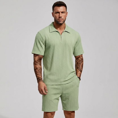 Davy | Men's Casual Polo Shirt & Shorts Twinset