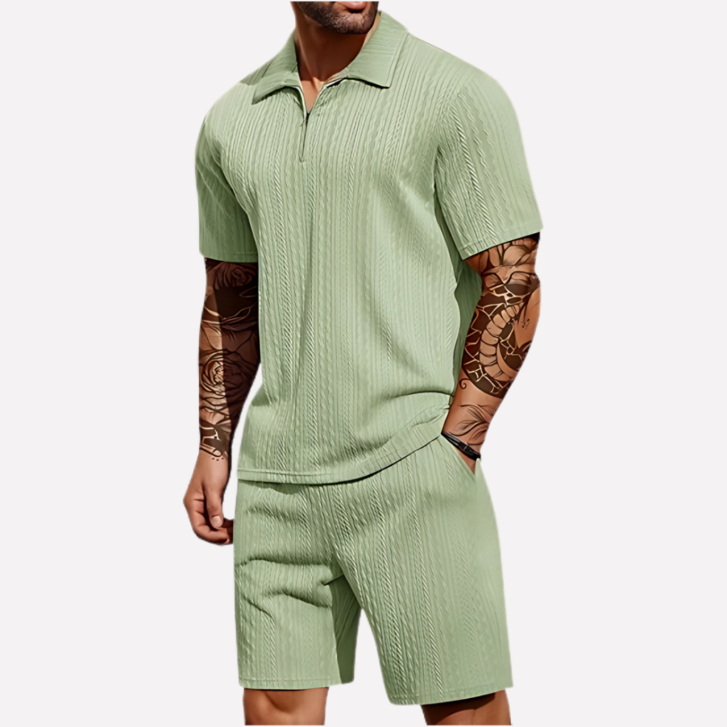Davy | Men's Casual Polo Shirt & Shorts Twinset