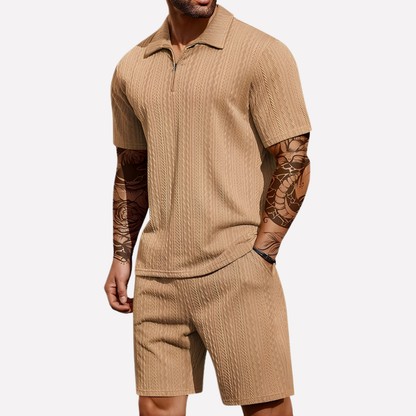 Davy | Men's Casual Polo Shirt & Shorts Twinset
