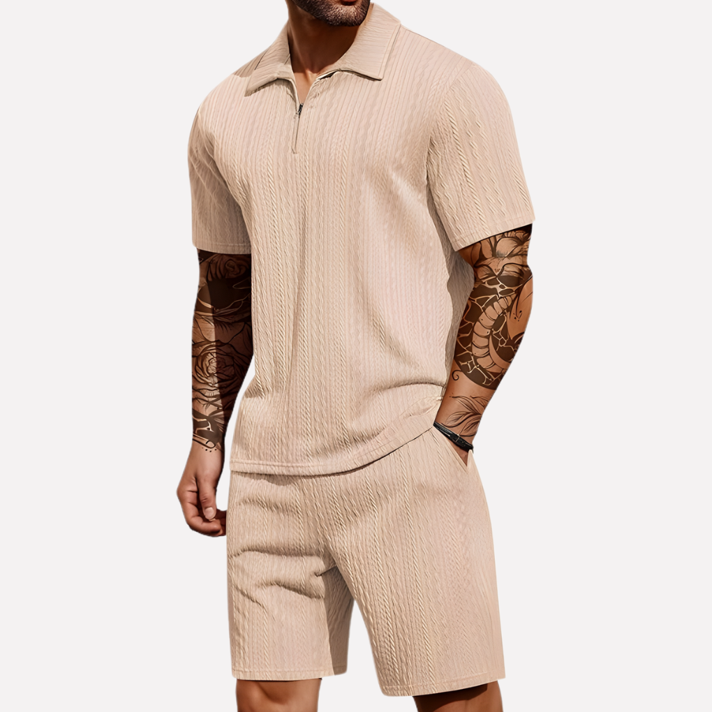 Davy | Men's Casual Polo Shirt & Shorts Twinset