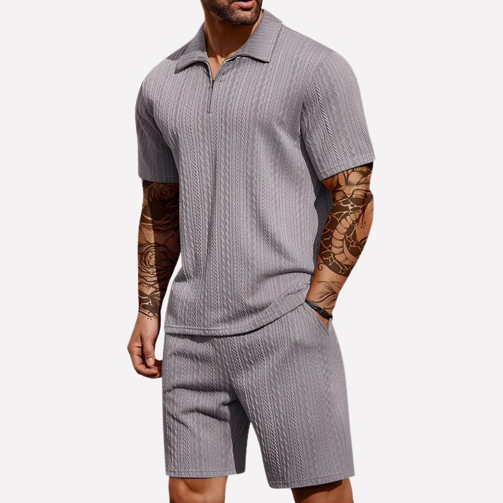 Davy | Men's Casual Polo Shirt & Shorts Twinset
