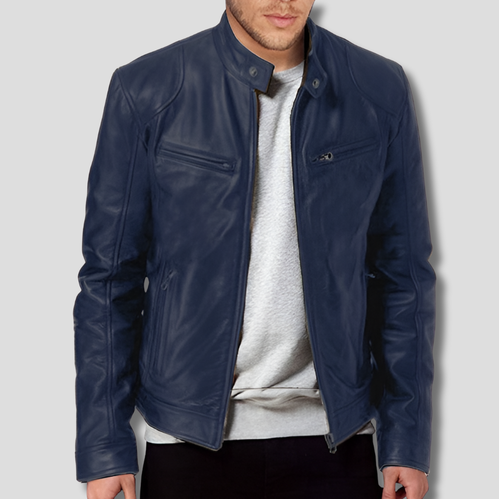 Davy | Refined Leather Racer Jacket