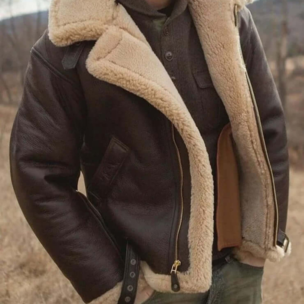 Men's Shearling Lined Bomber Jacket