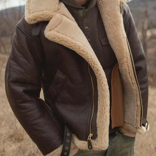 Men's Shearling Lined Bomber Jacket