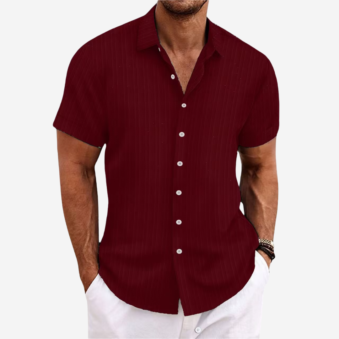 Textured Short Sleeve Shirt for Men