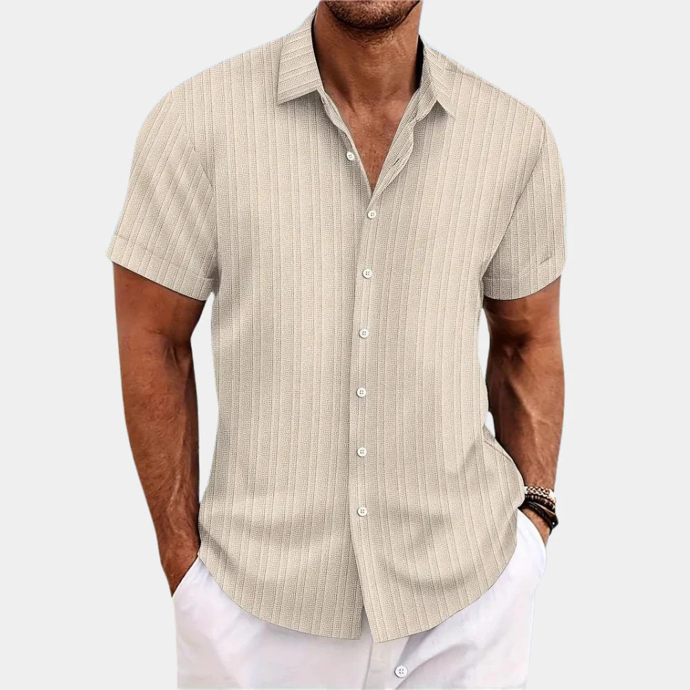 Textured Short Sleeve Shirt for Men