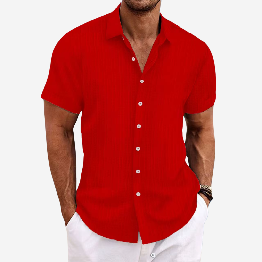 Textured Short Sleeve Shirt for Men