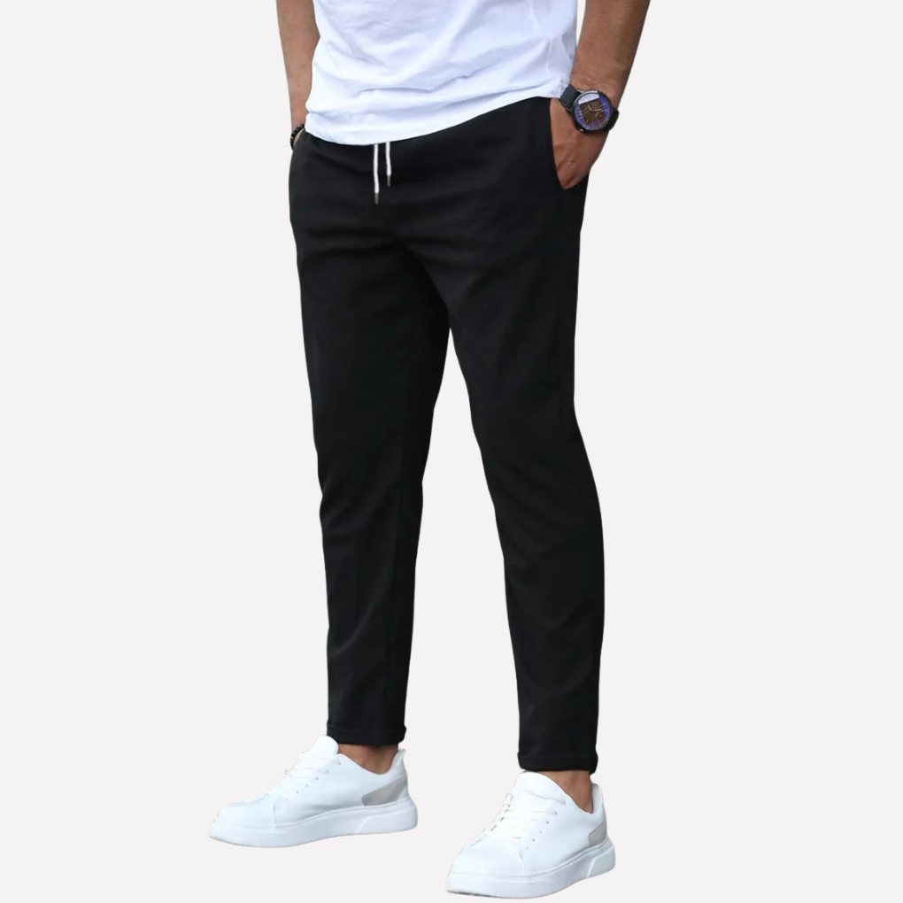 Stretch Chino Pants with Drawstring