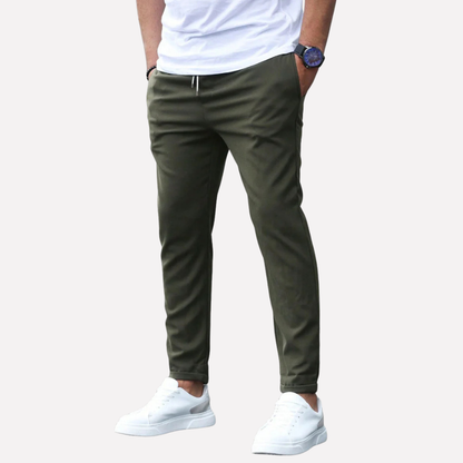 Stretch Chino Pants with Drawstring
