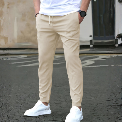 Stretch Chino Pants with Drawstring