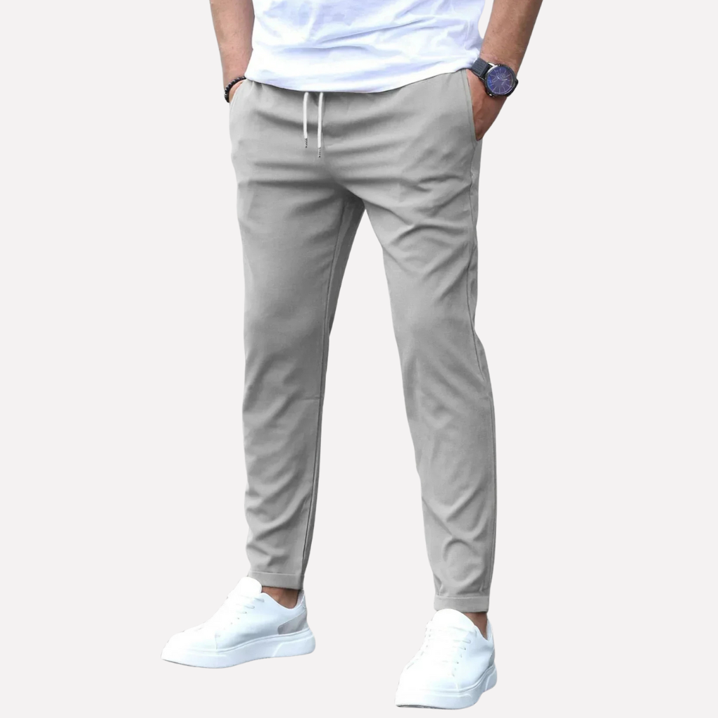 Stretch Chino Pants with Drawstring