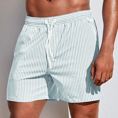 Men's Striped Athletic Swim Shorts