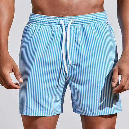 Men's Striped Athletic Swim Shorts