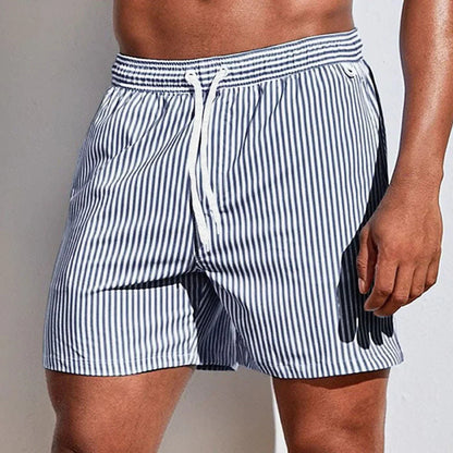 Men's Striped Athletic Swim Shorts