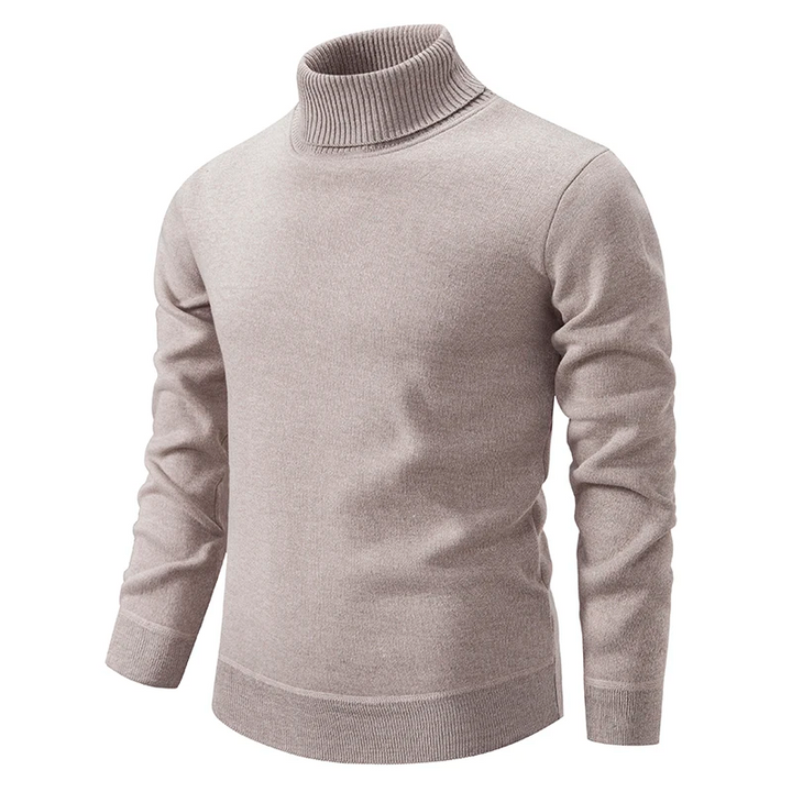Men's Ribbed Merino Wool Turtleneck Sweater