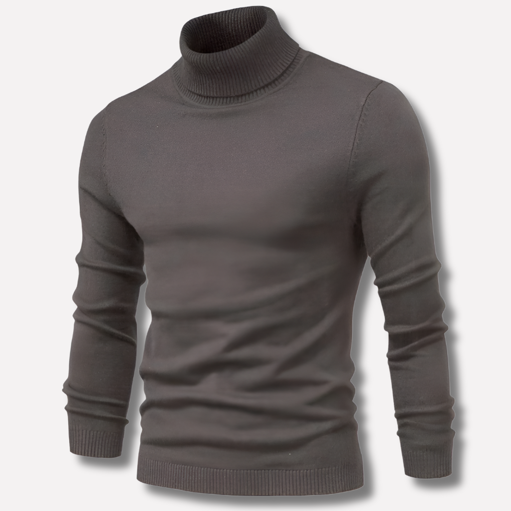 Men's Ribbed Merino Wool Turtleneck Sweater