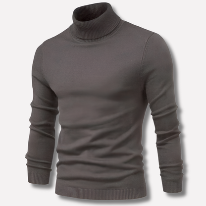 Men's Ribbed Merino Wool Turtleneck Sweater