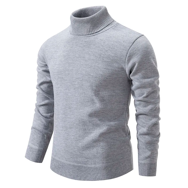 Men's Ribbed Merino Wool Turtleneck Sweater