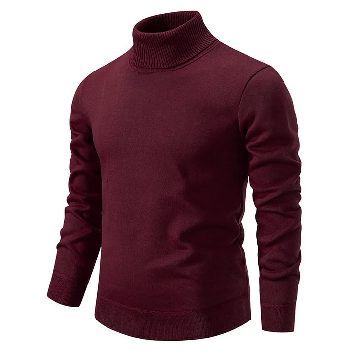 Men's Ribbed Merino Wool Turtleneck Sweater