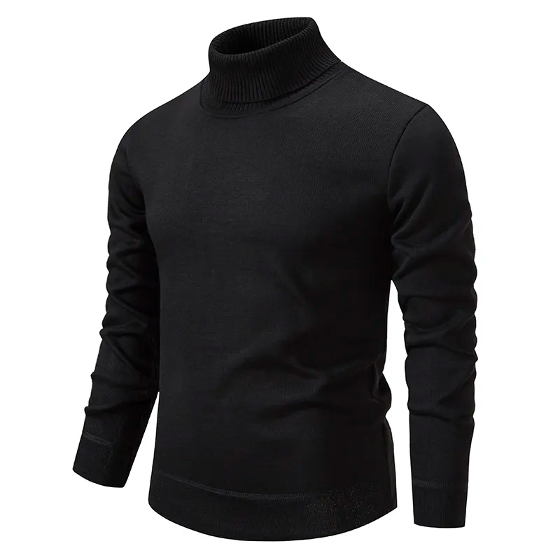 Men's Ribbed Merino Wool Turtleneck Sweater