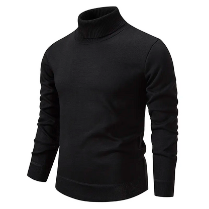 Men's Ribbed Merino Wool Turtleneck Sweater