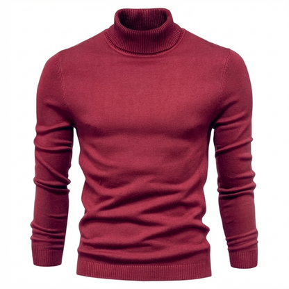 Men's Ribbed Merino Wool Turtleneck Sweater