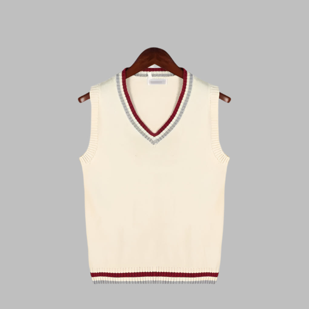 Davy | Men's V-Neck Sweater Vest with Stripes