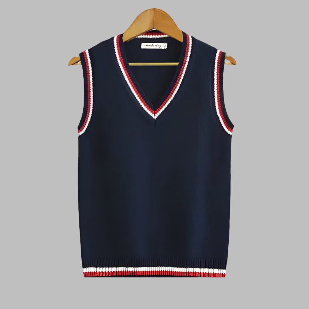 Davy | Men's V-Neck Sweater Vest with Stripes