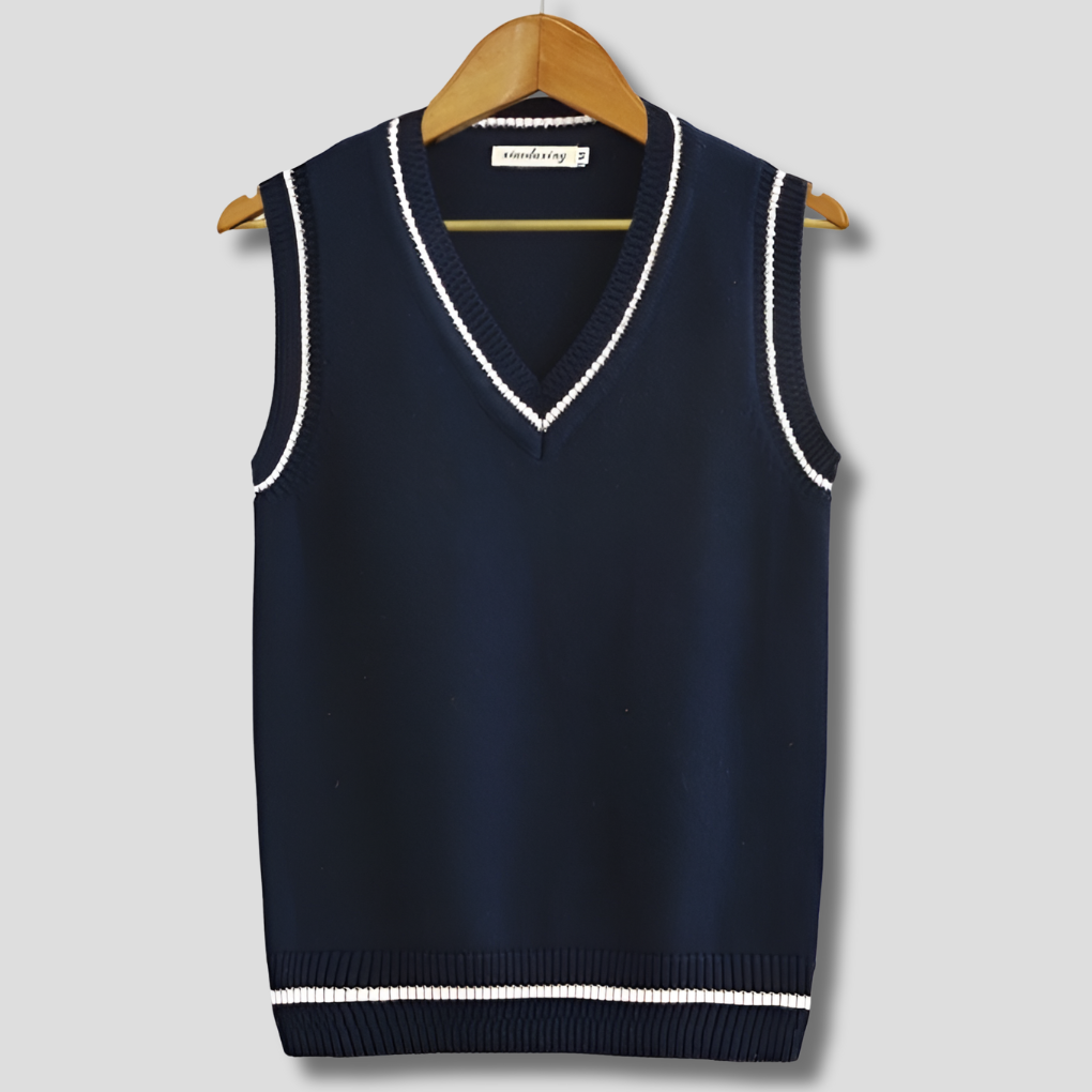 Davy | Men's V-Neck Sweater Vest with Stripes