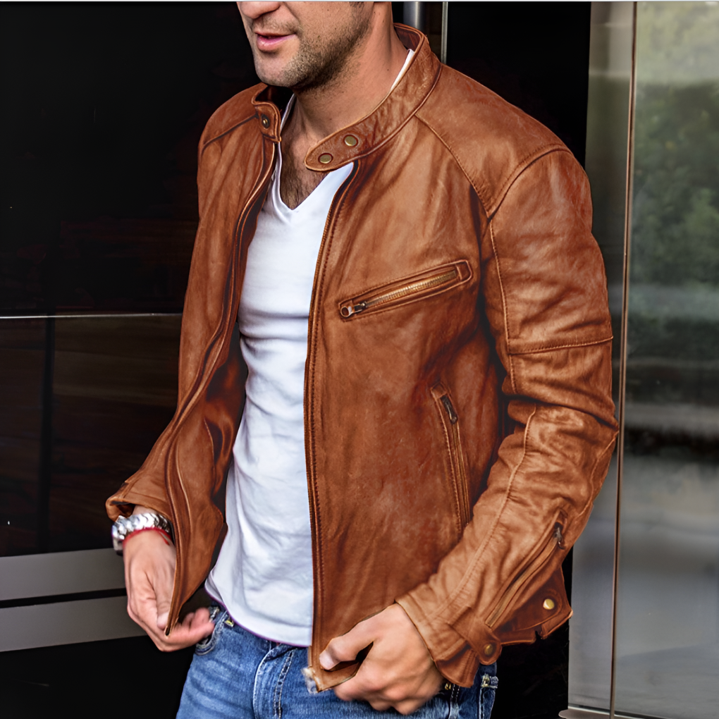 Davy | Waterproof Leather Moto Jacket