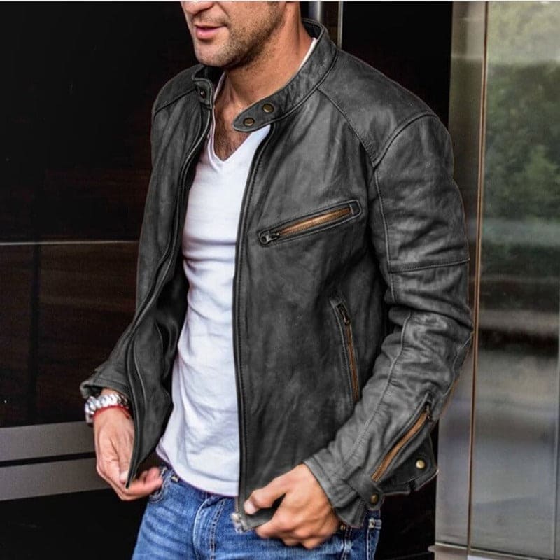 Davy | Waterproof Leather Moto Jacket