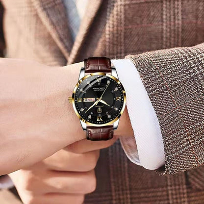 Davy | Men's Steel Watch: Water-Resistant with Luminous Display