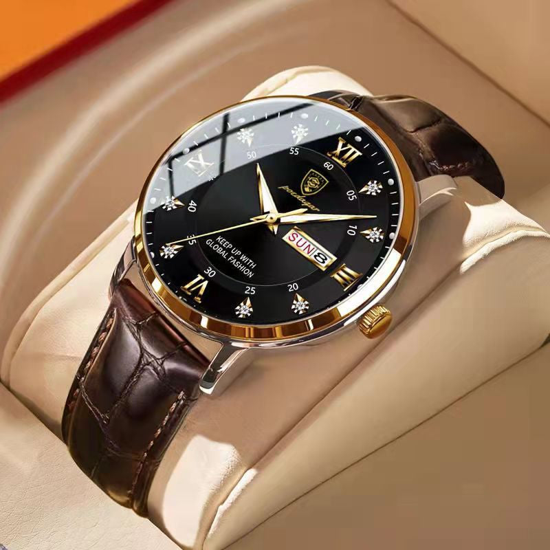 Davy | Men's Steel Watch: Water-Resistant with Luminous Display