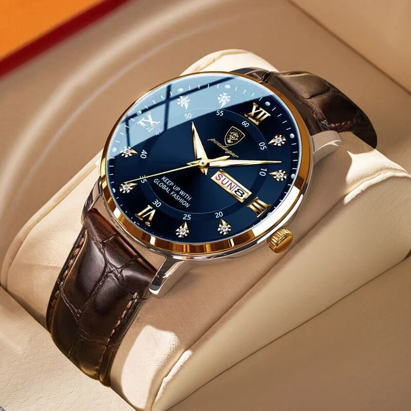 Davy | Men's Steel Watch: Water-Resistant with Luminous Display