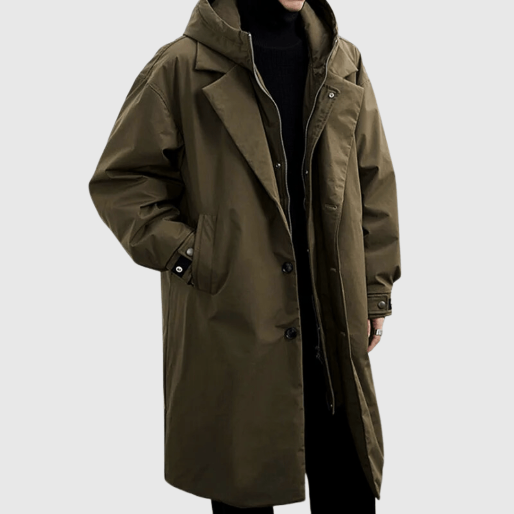 Davy | Men's Waterproof Trench Coat with Hood