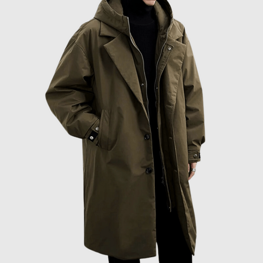 Davy | Men's Waterproof Trench Coat with Hood