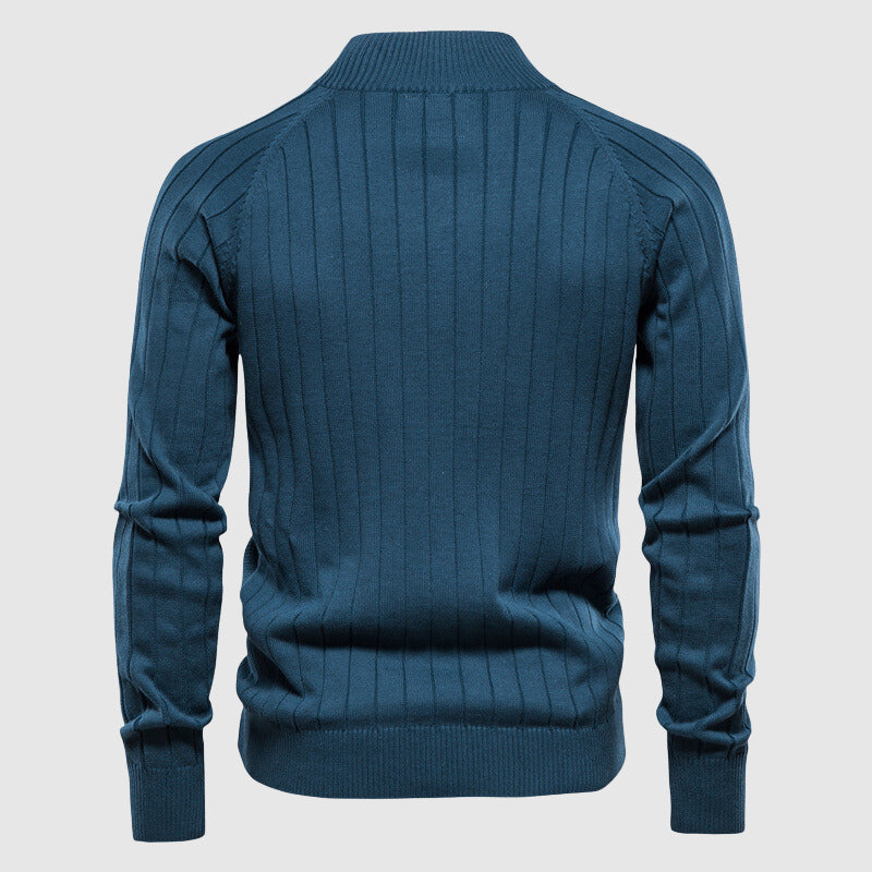 Men's Refined Zip-Up Knit Sweater