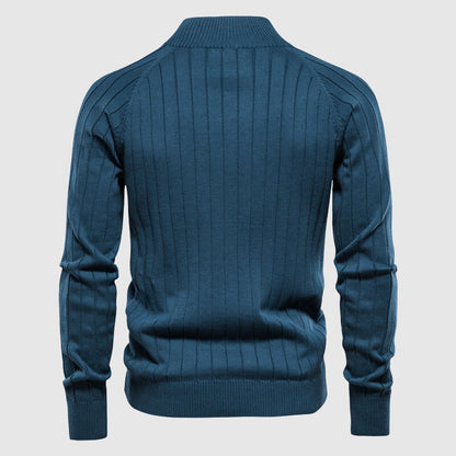 Men's Refined Zip-Up Knit Sweater