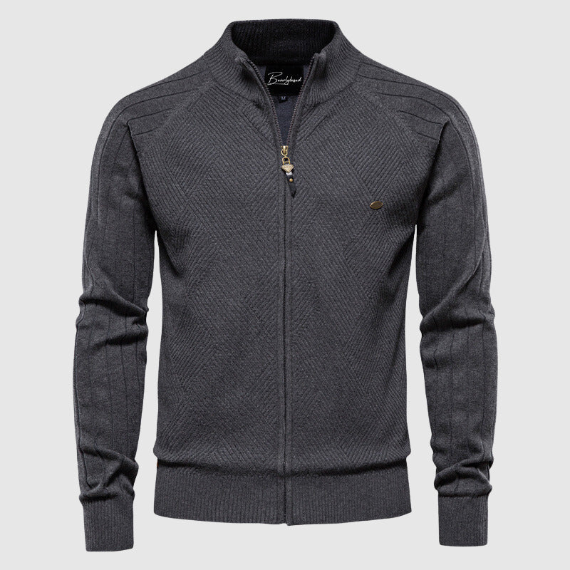 Men's Refined Zip-Up Knit Sweater