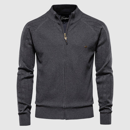 Men's Refined Zip-Up Knit Sweater
