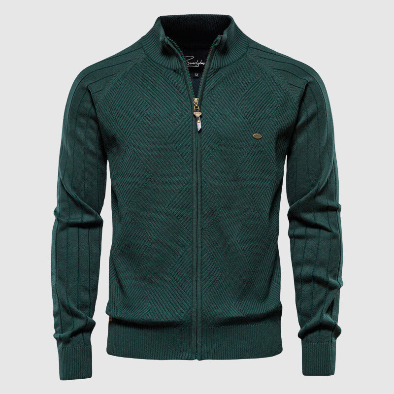 Men's Refined Zip-Up Knit Sweater
