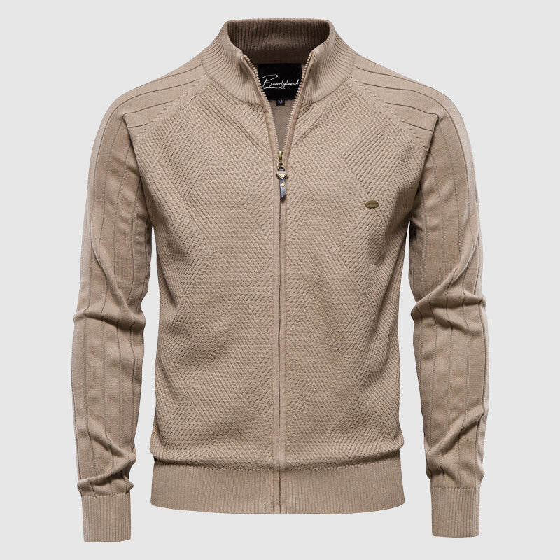 Men's Refined Zip-Up Knit Sweater