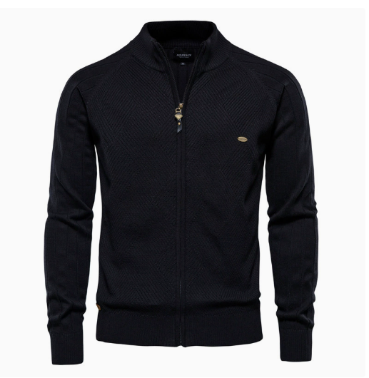 Men's Refined Zip-Up Knit Sweater