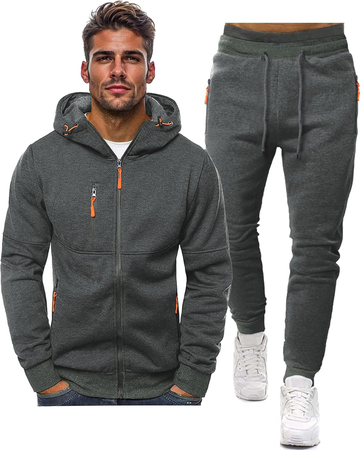 Comfortable Performance Zip-Up Hoodie and Jogger Set