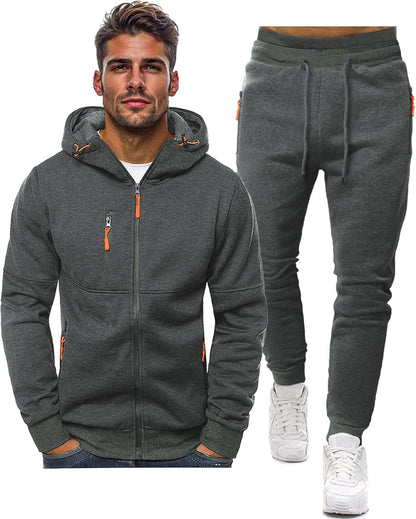 Comfortable Performance Zip-Up Hoodie and Jogger Set