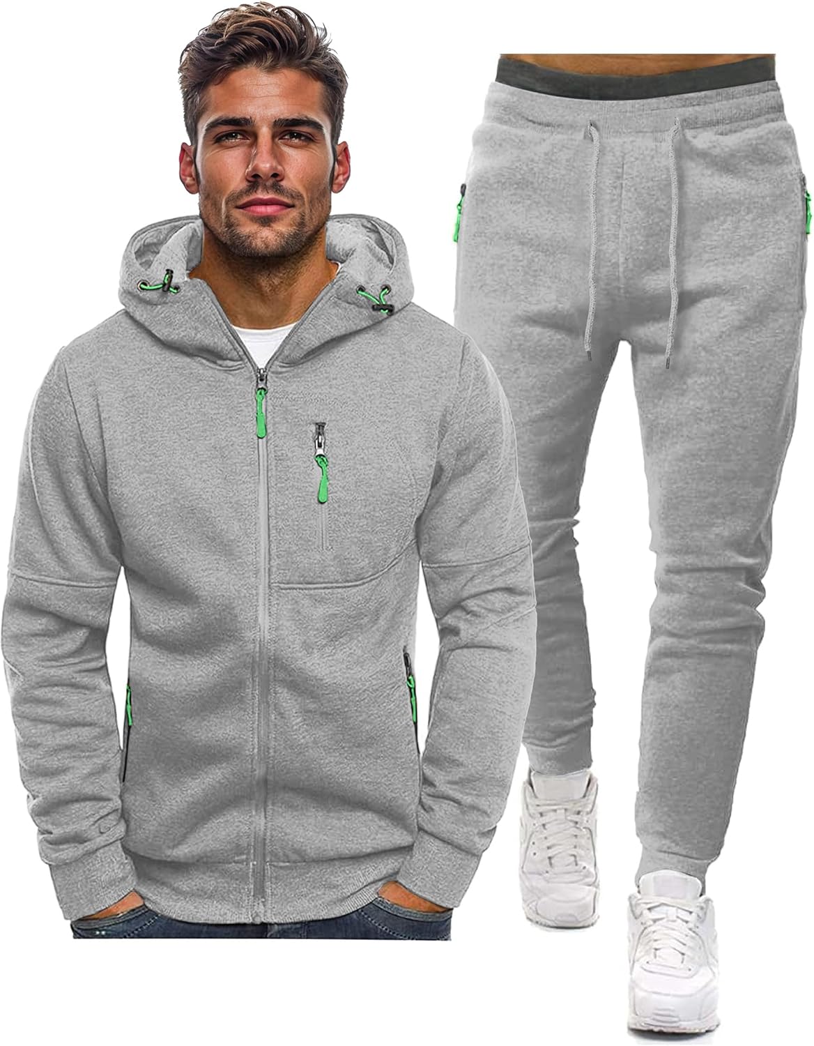 Comfortable Performance Zip-Up Hoodie and Jogger Set