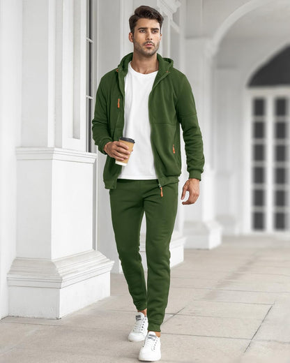 Comfortable Performance Zip-Up Hoodie and Jogger Set