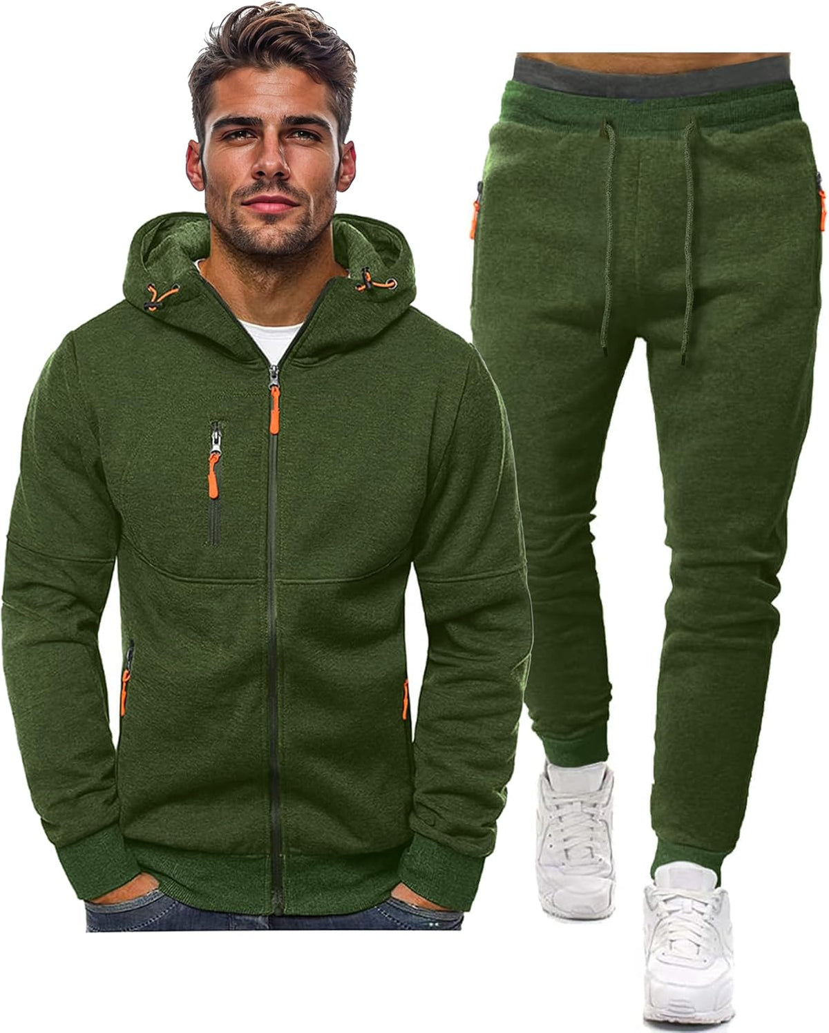 Comfortable Performance Zip-Up Hoodie and Jogger Set
